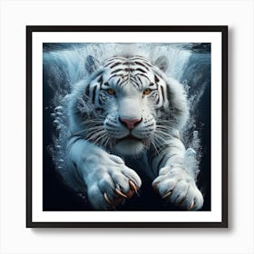 White Tiger Underwater Art Print