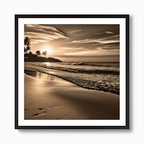 Sunset On The Beach 737 Art Print