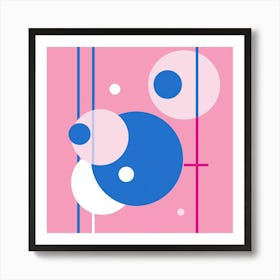 Pink and blue geometry Art Print