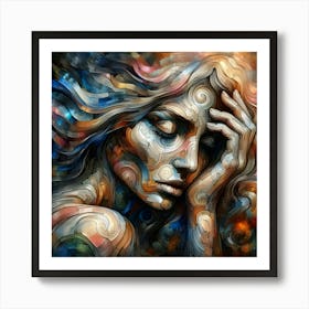 Colorful Abstract Woman Portrait - Modern Wall Art Print Art Print