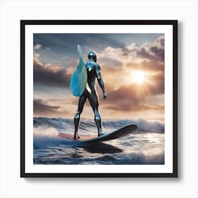 Futuristic Surfer Art Print