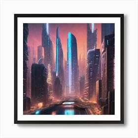 Futuristic City 99 Art Print