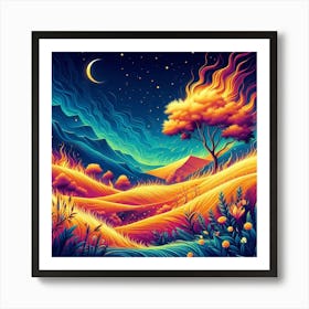 Fire Landscape Art Print