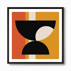 Black And Orange Art Print