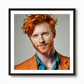 Male Ginger Hair Man Redhead Unique Distinctive Fiery Vibrant Bright Bold Striking Stando Art Print