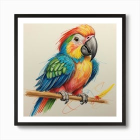 Colorful Parrot 48 Art Print