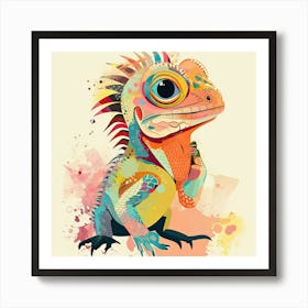 Charming Illustration Iguana 2 Art Print