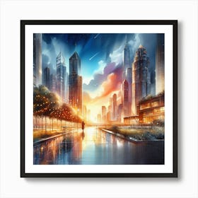 Futuristic Cityscape 3 Art Print