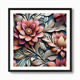 Floral Wallpaper 5 Art Print