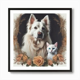 cat with l
dog Art Print