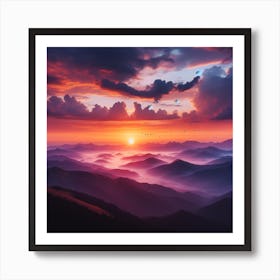 Sunrise from the mountain 8 Art Print
