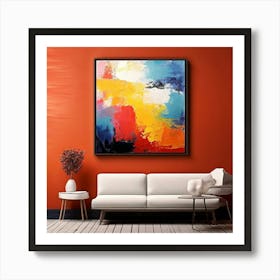 Mock Up Canvas Framed Art Gallery Wall Mounted Textured Print Abstract Landscape Portrait (23) Art Print