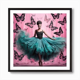 Dancer With Butterflies Art Print