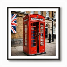 British Charm: The Red Phone Box of London Art Print