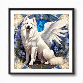 Samoyed Angel Art Print