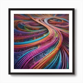 Abstract Colorful Wires 5 Art Print