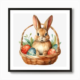 Easter Bunny In Basket 8 Art Print