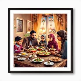 Family Dinner Ramadan Art Print