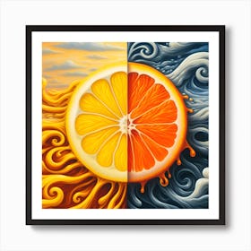 Half Lemon Half Orange Art Print