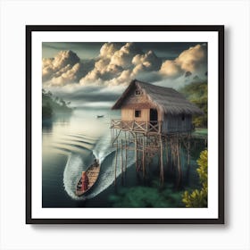 House On The Lake 2 Art Print