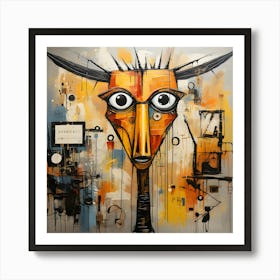 Abstract Majesty Deer Face Art Art Print