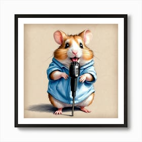 Hamster Singing 2 Art Print