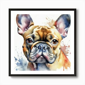 French Bulldog Watercolor Painting Art Print