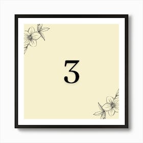 Wedding and birthday Table Number Art Print