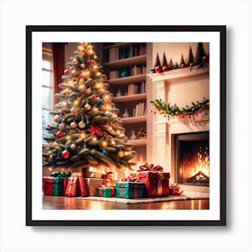 Christmas Tree In The Living Room 56 Art Print