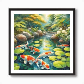 Fish Pond Desk Mat by Lisa Elliott Photography