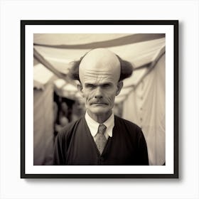 Man With A Big Head Art Print