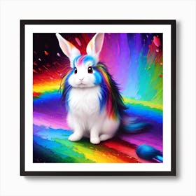 Rainbow Rabbit Art Print