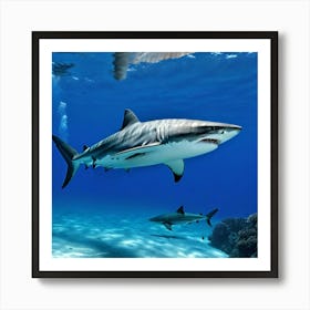 Sharks In The Ocean Art Print