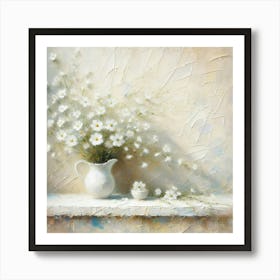 Daisies In A Vase 2 Art Print