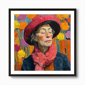 Woman In A Red Hat Art Print