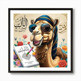 Camel With A Book Art Print