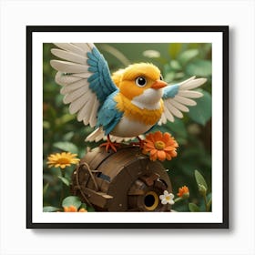 Bird On A Barrel Art Print