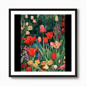 Tulips In The Garden 2 Art Print