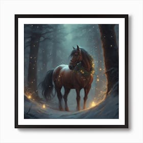 Christmas Horse Art Print