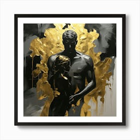 Gold And Black 3 Art Print