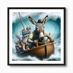 Donkey In A Boat Poster