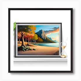 Sunset At The Lake Art Print