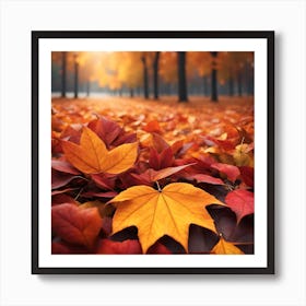 Autumn Leaves On The Ground Art Print