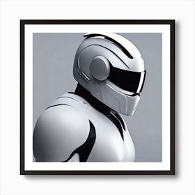 Create A Cinematic Apple Commercial Showcasing The Futuristic And Technologically Advanced World Of The Man In The Hightech Helmet, Highlighting The Cuttingedge Innovations And Sleek Design Of The Helmet And (9) Art Print