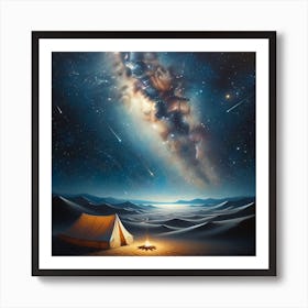 Tent In The Desert in the Dark Dreamscape Art Print