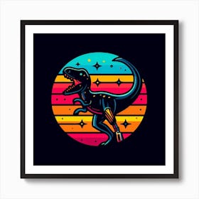 Retro T - Rex Art Print