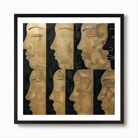 Gold Faces Art Print