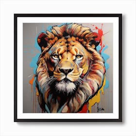 Pop Art graffiti Lion Art Print