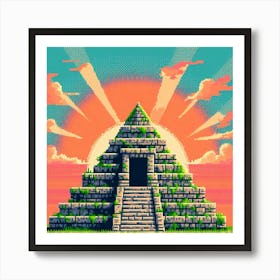 8-bit ancient temple 3 Art Print