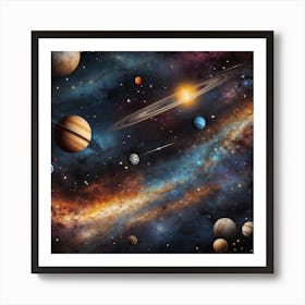 Galaxy And Space Mural Art Print